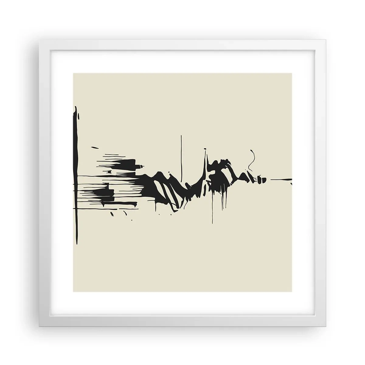 Poszter fekete keretben - Sietős absztrakció - 40x40 cm