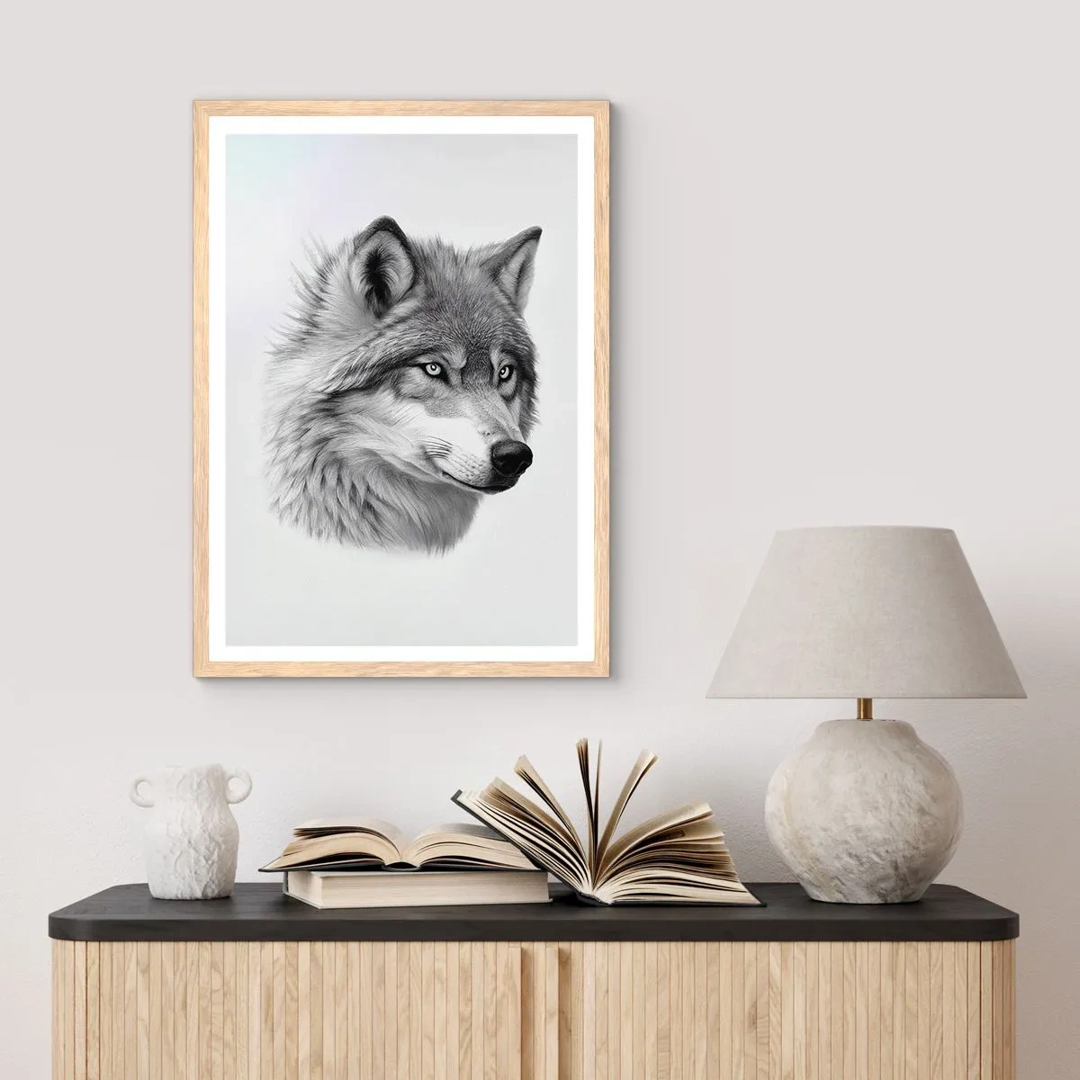 Poszter világos tölgy keretben - Alfa - kétségtelenül - 30x40 cm