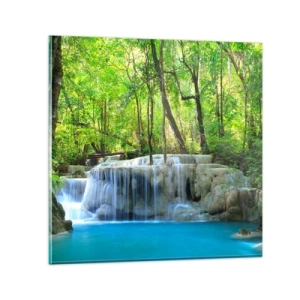 Üveg kép - Türkizbe és zöldbe merülni - 60x60 cm