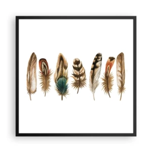 Poszter fehér keretben - Tollas variáció - 60x60 cm