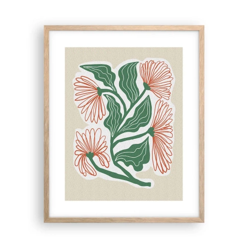 Poszter világos tölgy keretben - Népi és modern - 40x50 cm