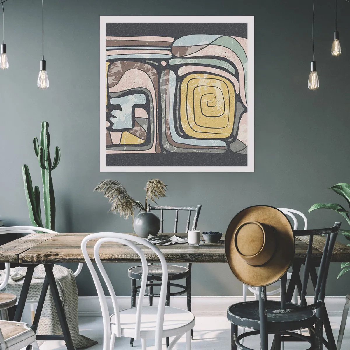 Poszter - Absztrakció pre-kolumbián szellemben - 60x60 cm