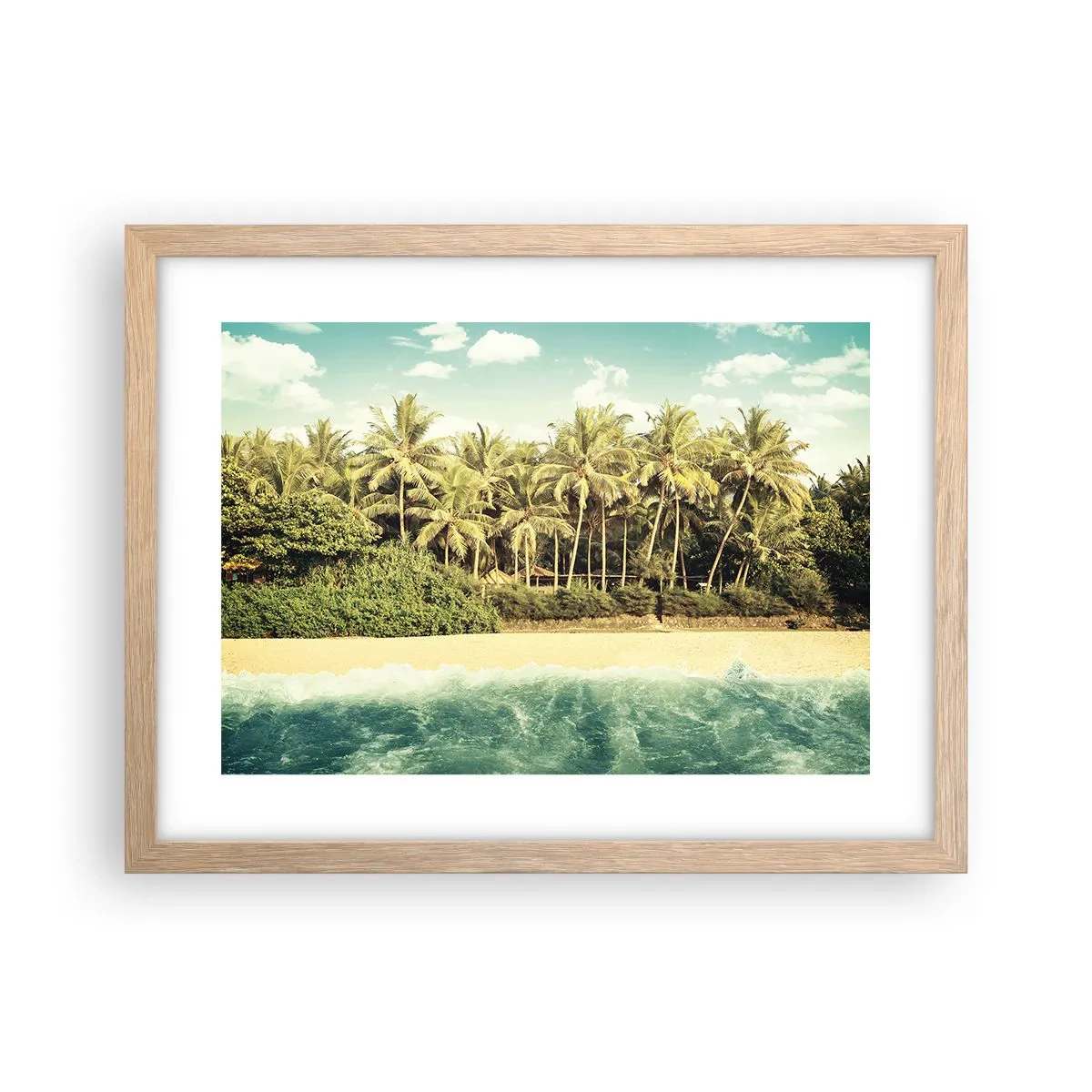 Poszter világos tölgy keretben - Talán itt? - 40x30 cm