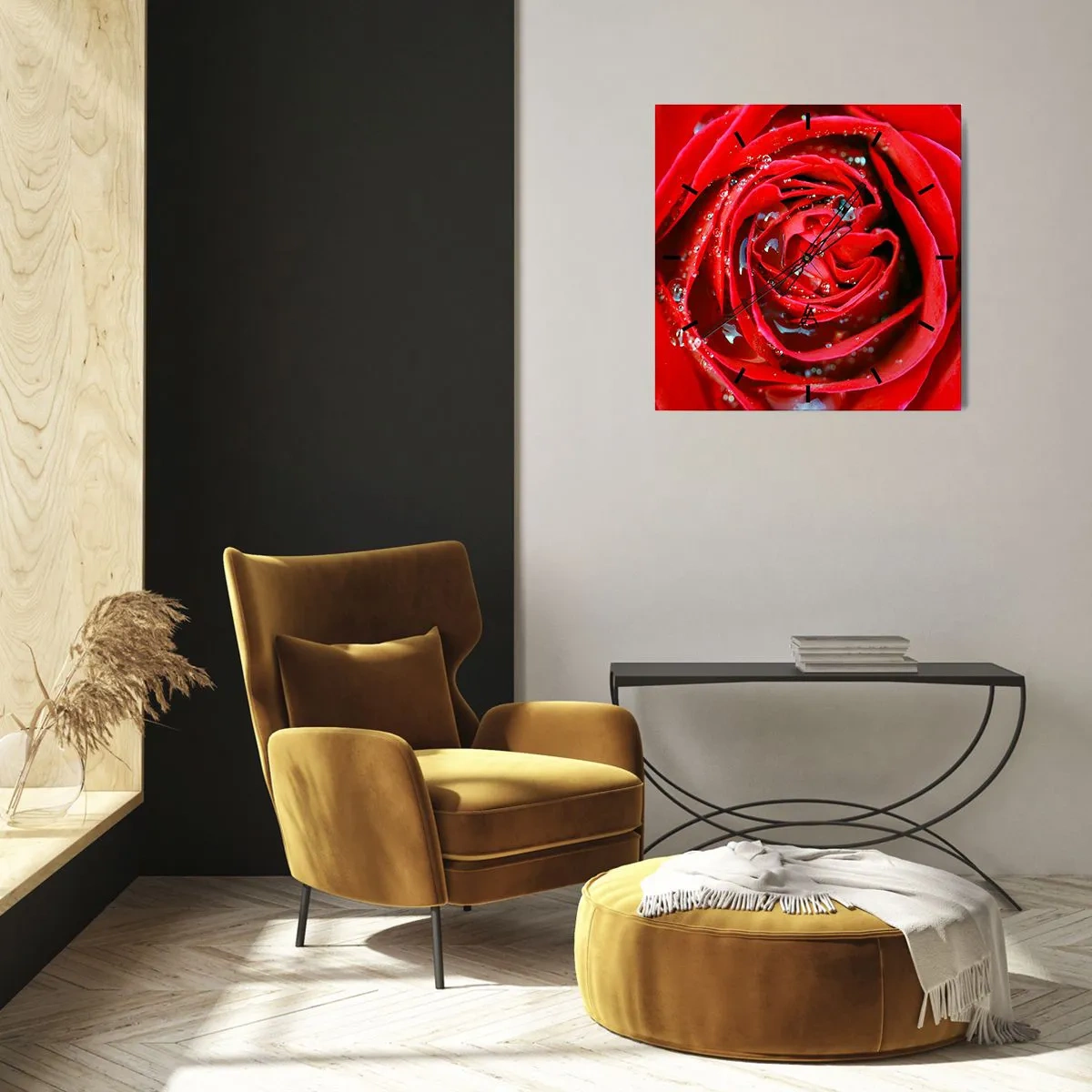 Falióra, Óra - A harmatcseppekben - 40x40 cm