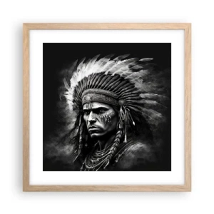 Poszter világos tölgy keretben - Vezér és harcos - 40x40 cm