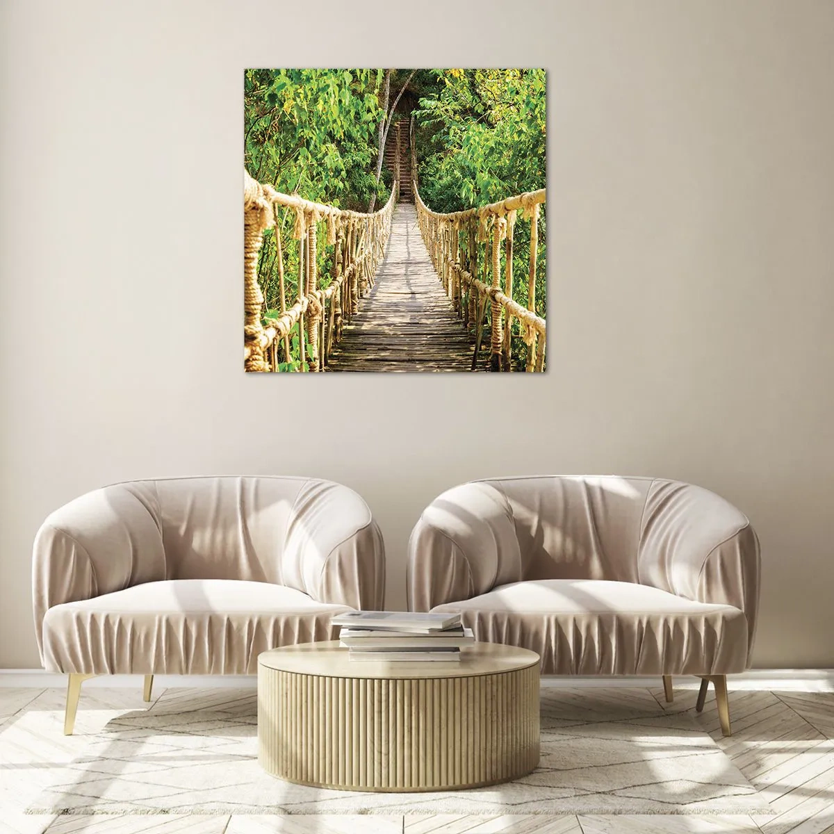 Üveg kép - Zöldben ragadva - 50x50 cm