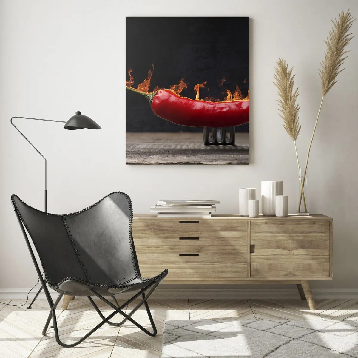 Üveg kép - Tüzes előétel - 50x70 cm