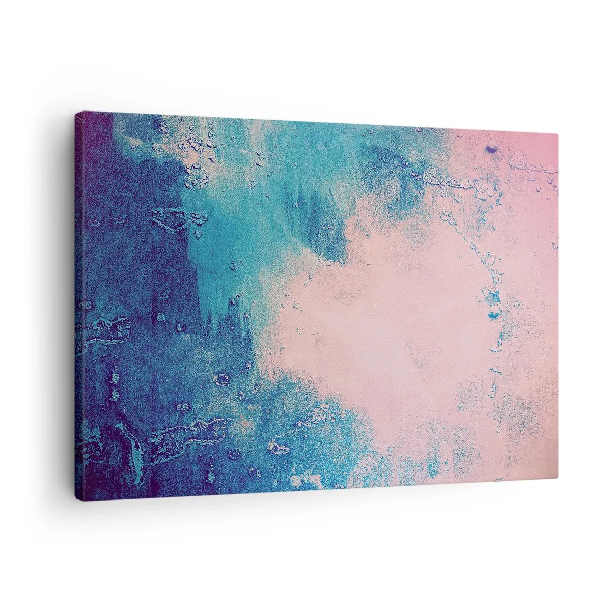 Vászonkép - Absztrakt textúra rózsaszín és kék árnyalatokban - 70x50cm - Kék ölelések - Modern fali dekoráció nappalihoz és hálószobához ARTTOR