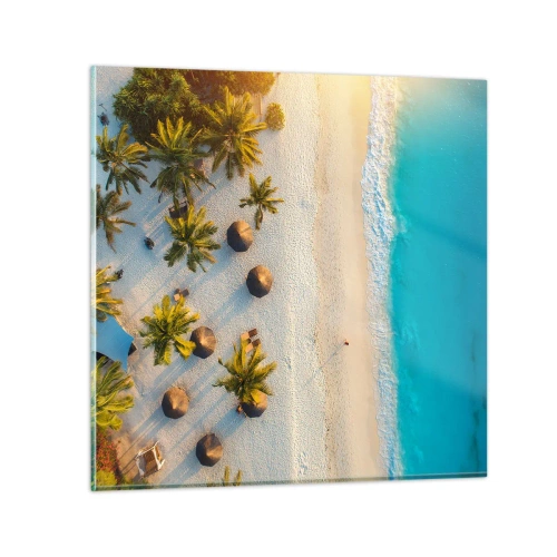 Üveg kép - Üdvözöljük a paradicsomban - 40x40 cm
