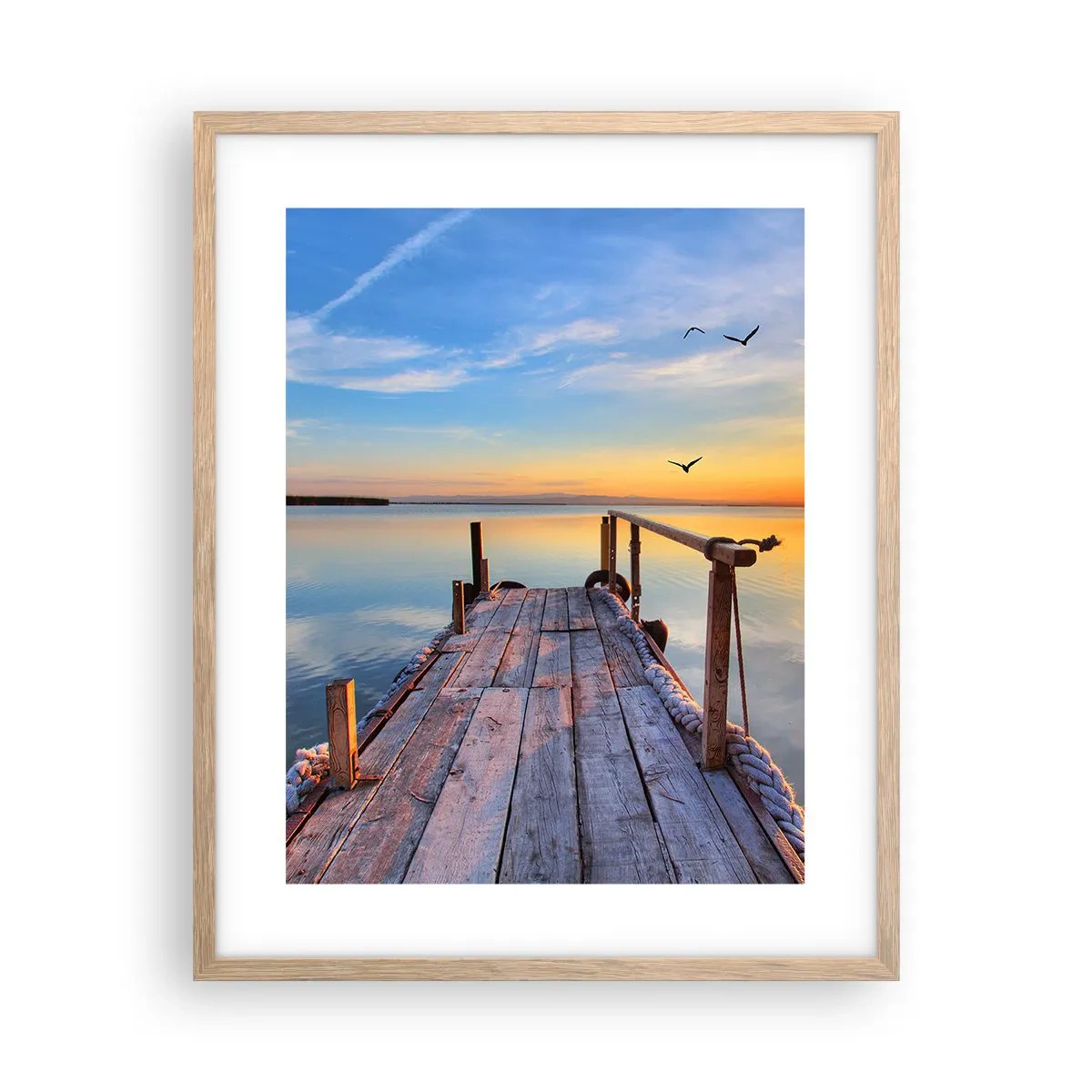 Poszter világos tölgy keretben - Menj egyenesen a nap felé - 40x50 cm