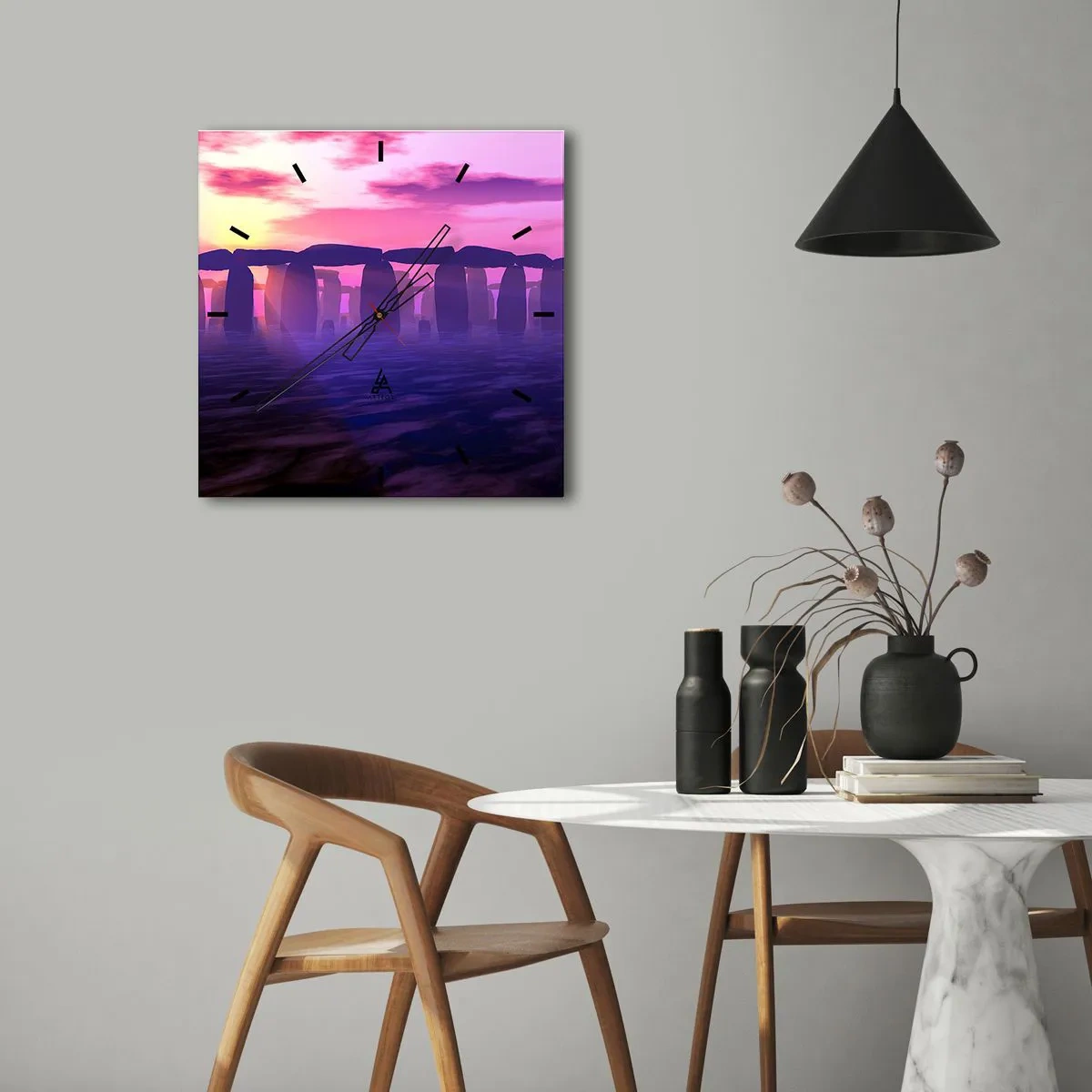 Falióra, Óra - Hajnali rejtély a ködben - 30x30 cm