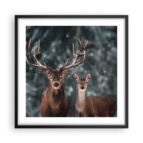 Poszter fehér keretben - Az erdő ura a feleségével - 50x50 cm