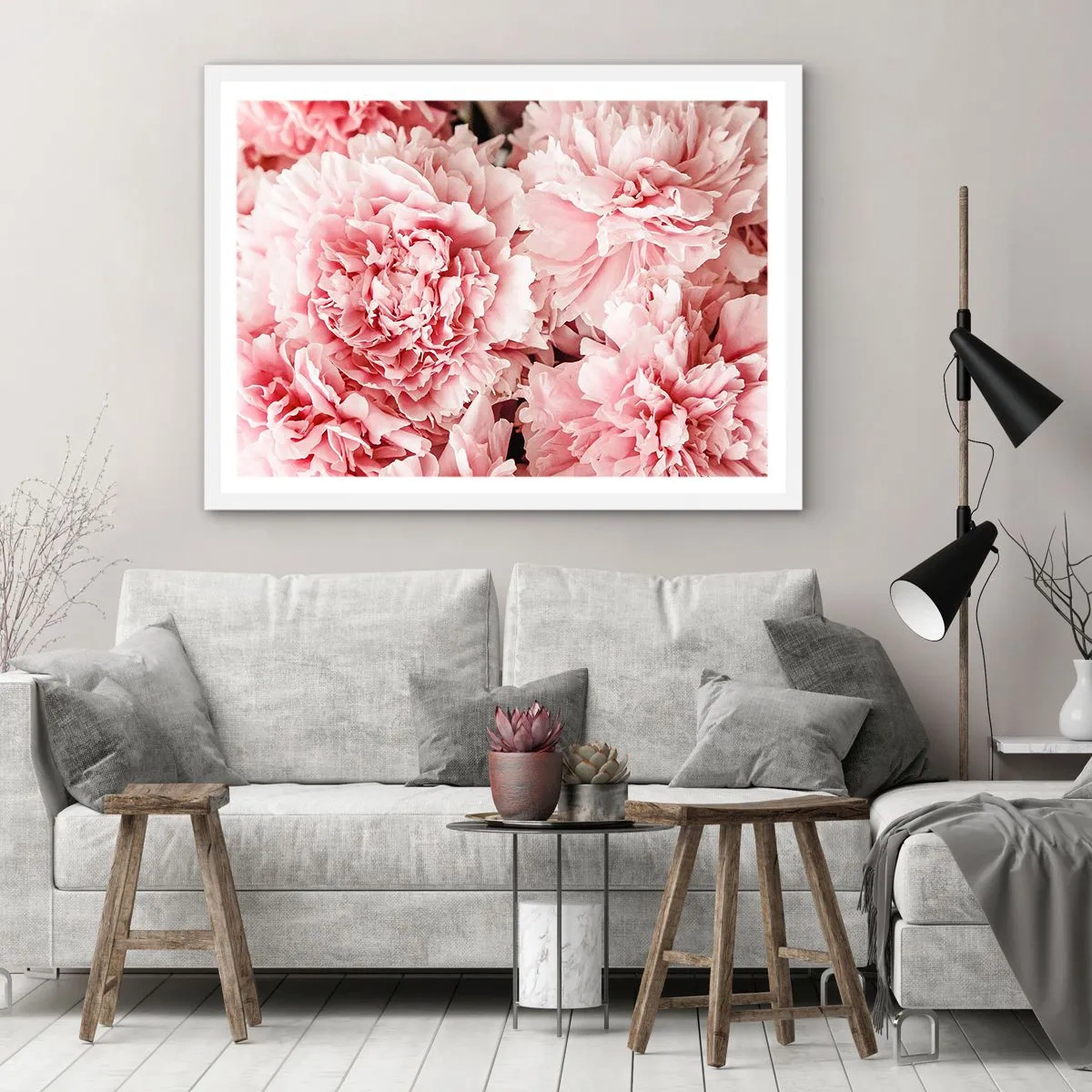 Poszter fekete keretben - Rózsaszín álom - 70x50 cm