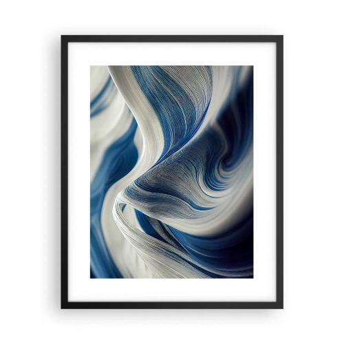 Poszter fehér keretben - Kék és fehér folyékonysága - 40x50 cm