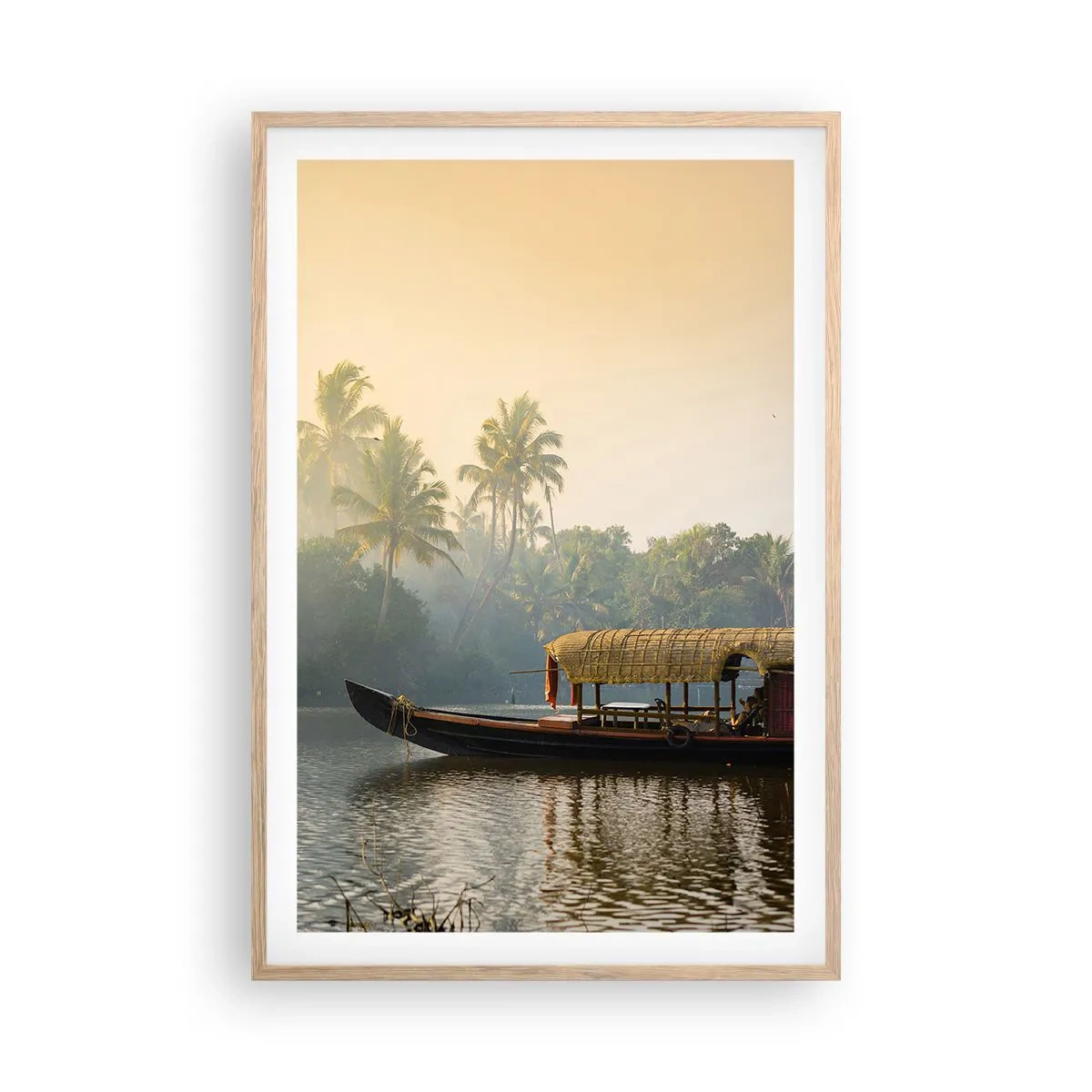 Poszter világos tölgy keretben - Ház a folyón - 61x91 cm