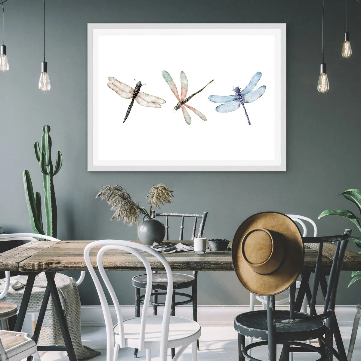 Poszter fekete keretben - Súlytalan szitakötők - 100x70 cm