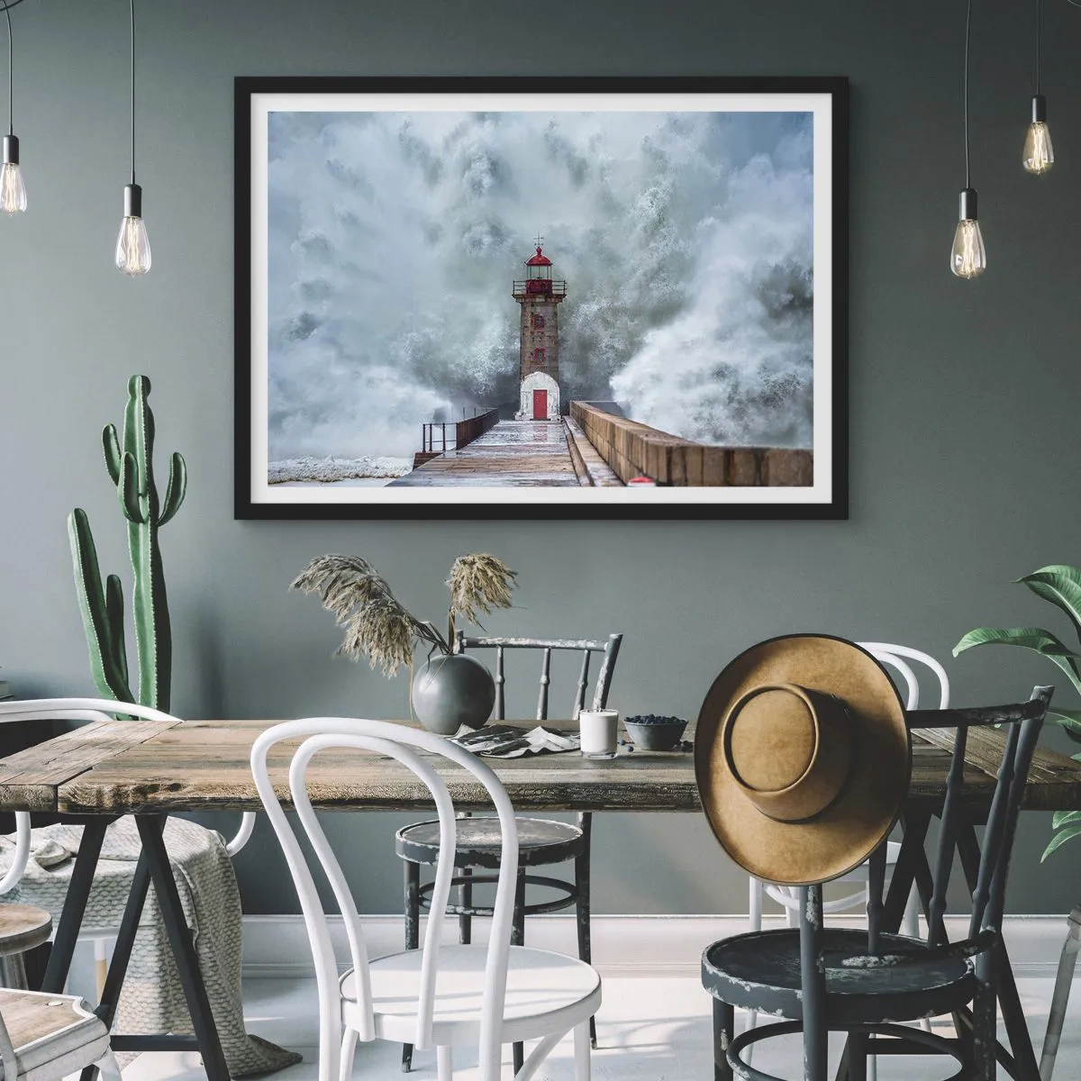 Poszter fehér keretben - A vizek ordítása, a vihar zaja - 70x50 cm