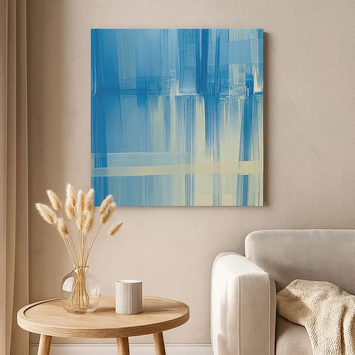 Vászonkép - Kompozíció türkizkékben - 30x30 cm