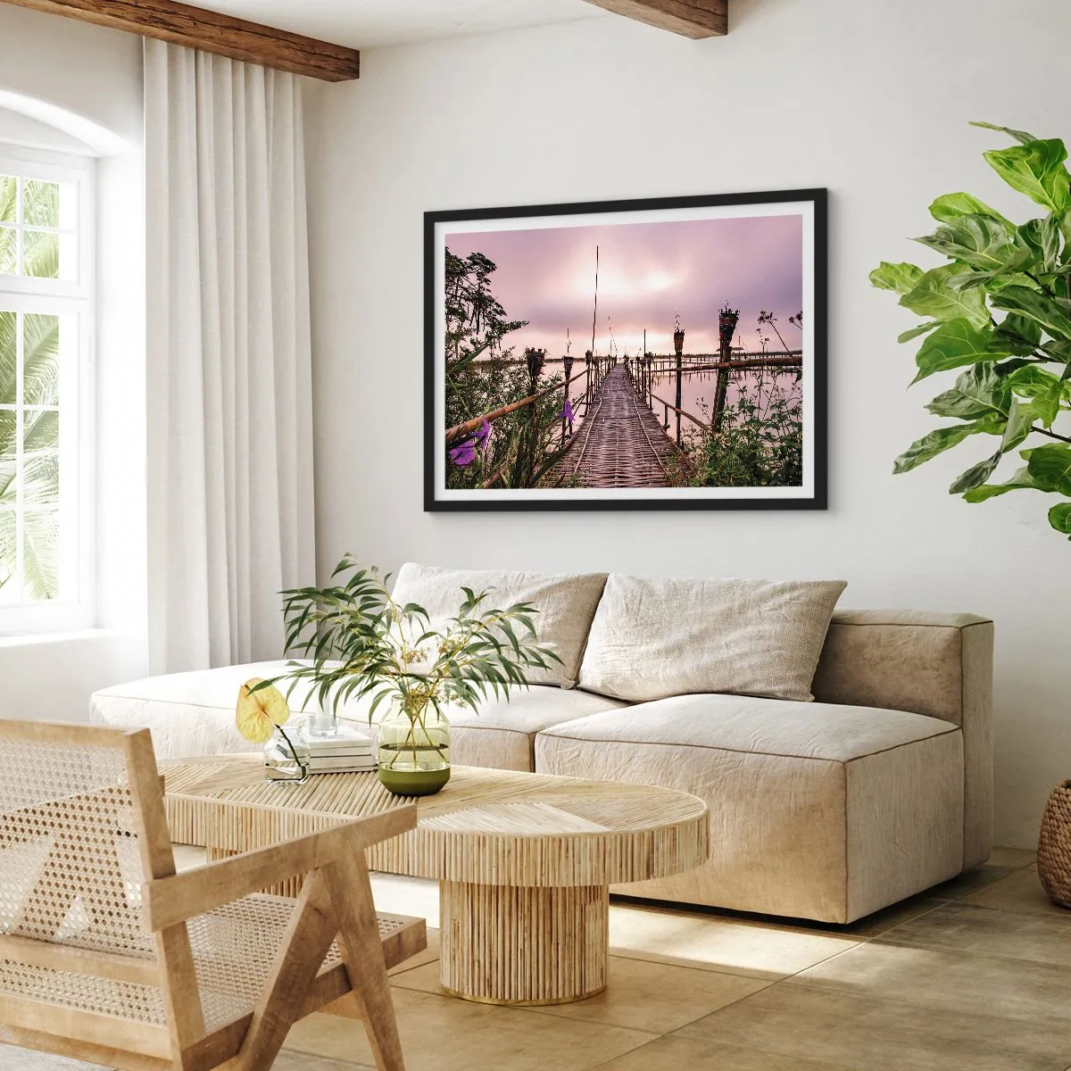 Poszter fehér keretben - Nyugalom és csend Ázsiában - 70x50 cm