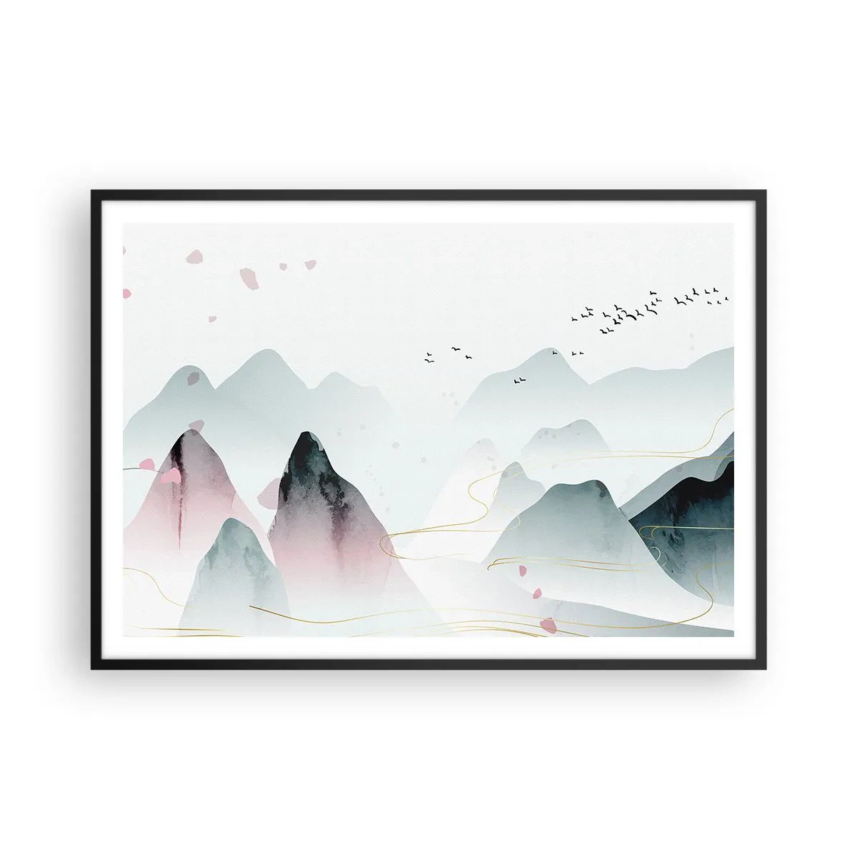 Poszter fehér keretben - A csúcsok fölött - 100x70 cm