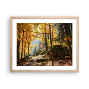 Poszter világos tölgy keretben - Itt az ideje a pihenésnek - 50x40 cm