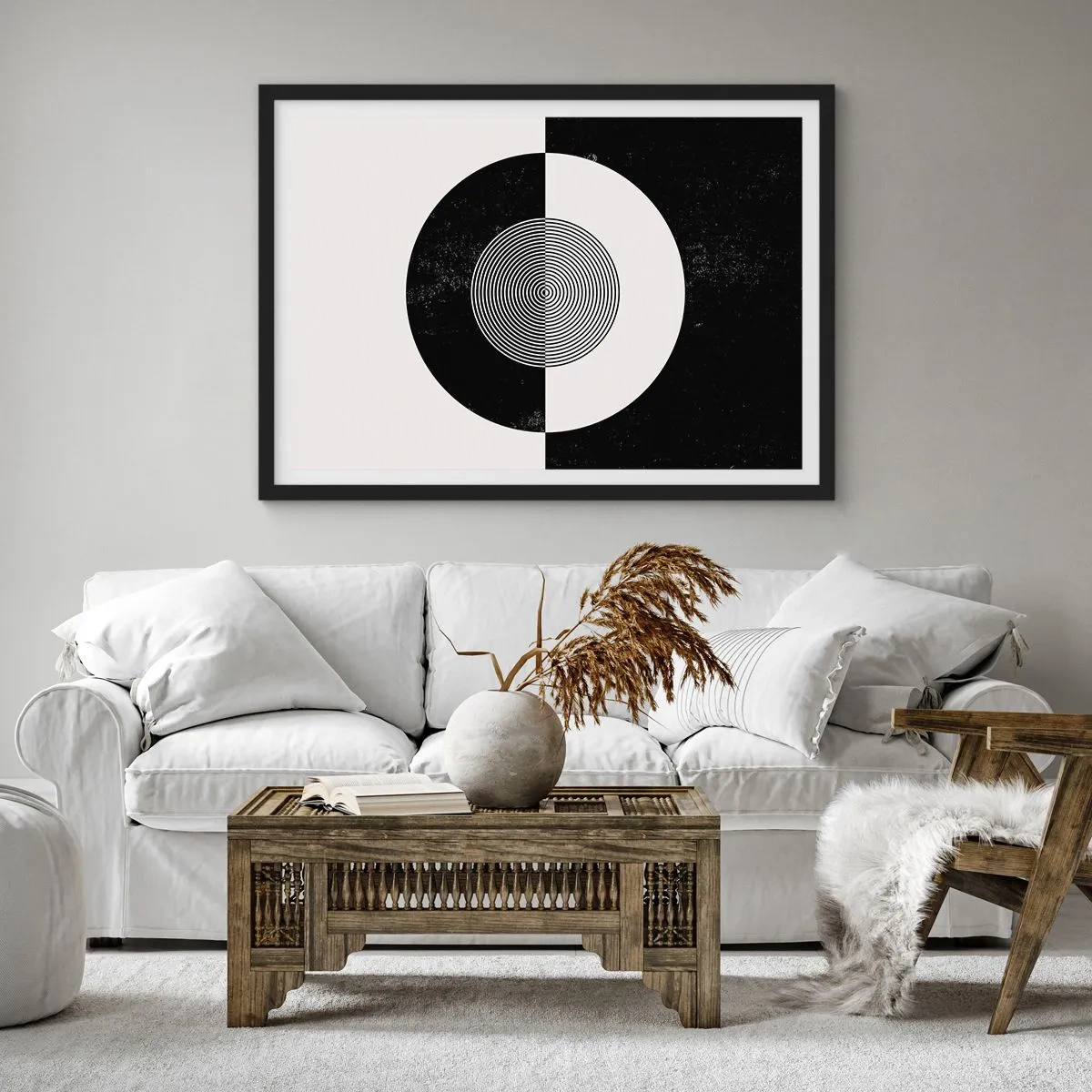 Poszter fehér keretben - Harmónia fekete-fehérben - 50x40 cm