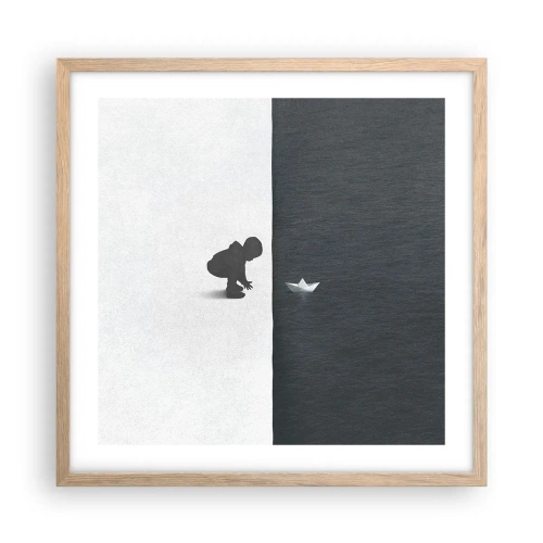 Poszter világos tölgy keretben - Nagy utazás - 50x50 cm