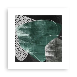 Poszter - Színes absztrakció aranypehellyel - 30x30 cm