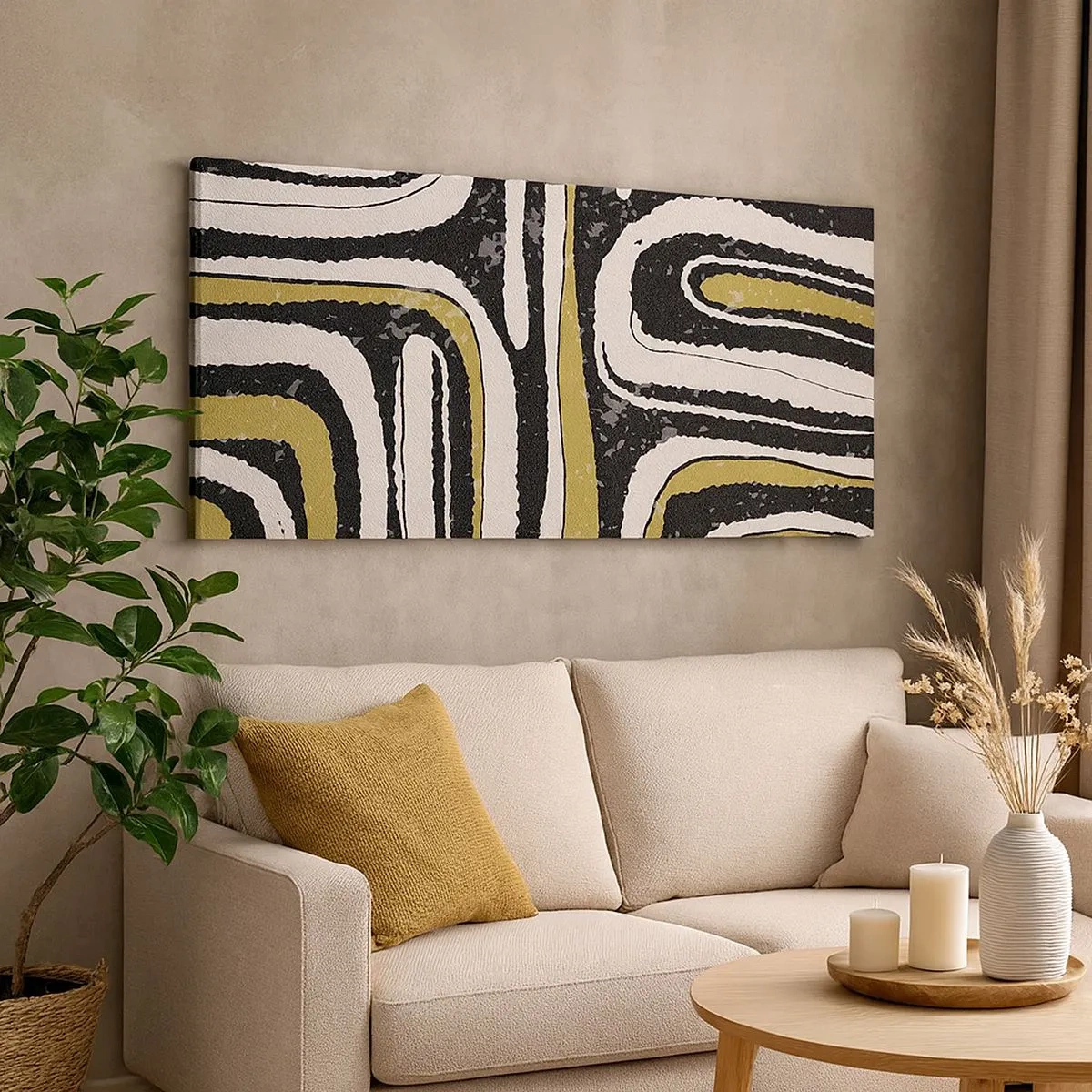 Vászonkép - Kompozíció: traktusok és sikátorok - 100x40 cm