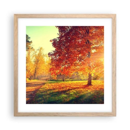 Poszter világos tölgy keretben - A vörös gyönyörű - 40x40 cm