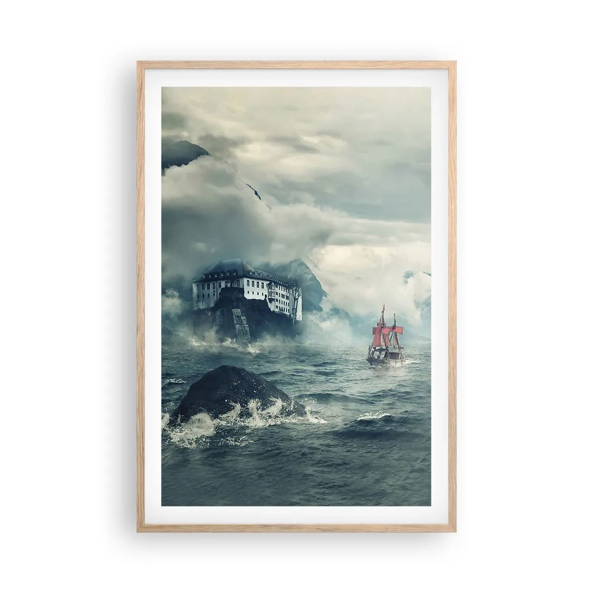 Poszter világos tölgy keretben - Varázslatos vizeken - 61x91 cm