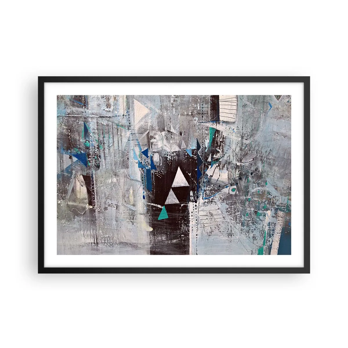 Poszter fehér keretben - A háromszögek felülíró sorrendje - 70x50 cm