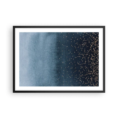 Poszter fehér keretben - Kompozíció - kék fázisok - 70x50 cm