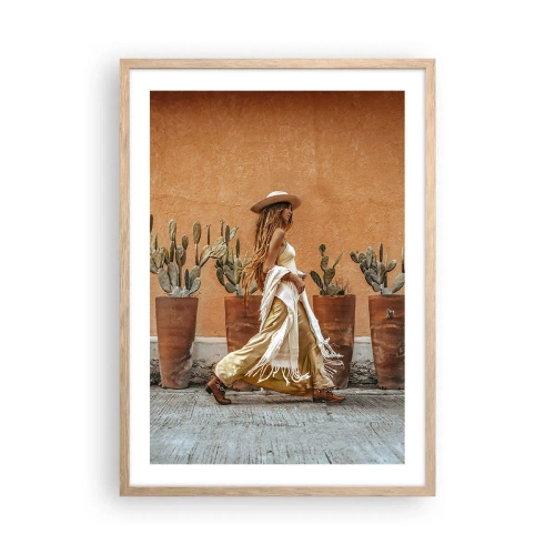 Poszter világos tölgy keretben - Hippi stílusban - 50x70 cm