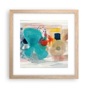 Poszter világos tölgy keretben - Színes játék - 30x30 cm