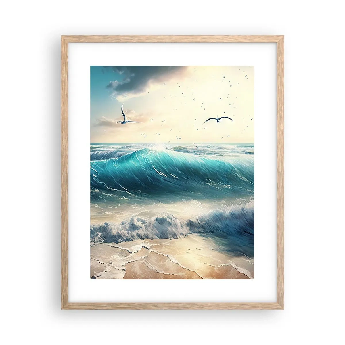 Poszter világos tölgy keretben - Zaj csak neked - 40x50 cm