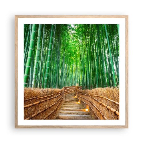 Poszter világos tölgy keretben - Az ázsiai természet esszenciája - 60x60 cm