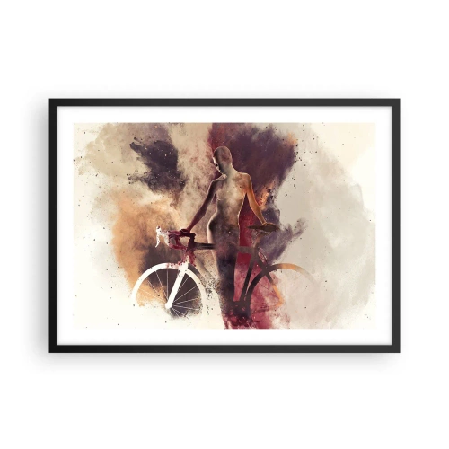 Poszter fehér keretben - Márvány formájú kerékpáros lélek - 70x50 cm
