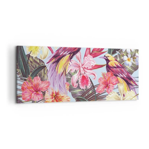 Vászonkép - Szirmok és tollak - 100x40 cm