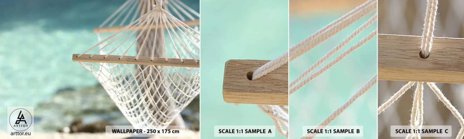 Fotótapéta Minta Öntapadós Deluxe Sticker - Itt az ideje a pihenésnek - Függőágy, Strand, Utazások - 100x30 cm