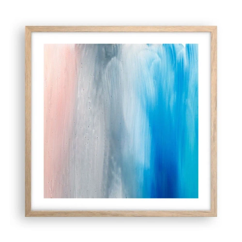 Poszter világos tölgy keretben - Elemek: levegő - 50x50 cm