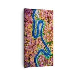 Vászonkép - Kanyargós út az erdőn keresztül - 55x100 cm