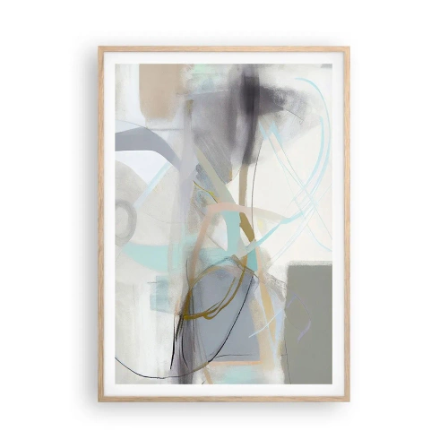 Poszter világos tölgy keretben - Ködös absztrakció - 70x100 cm