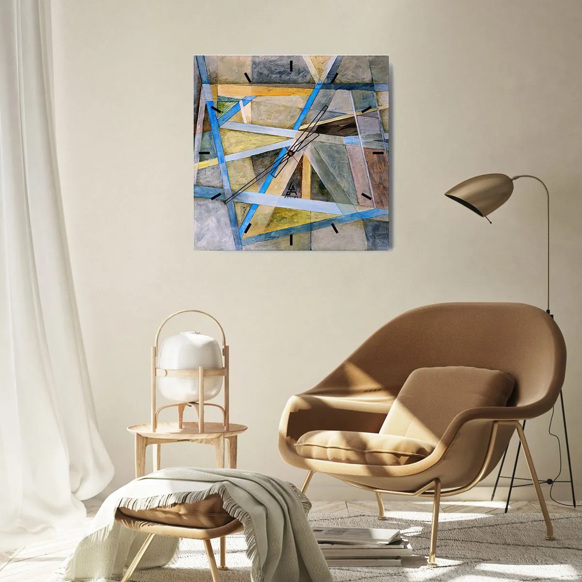 Falióra, Óra - Egyenesen vagy átlósan? - 30x30 cm