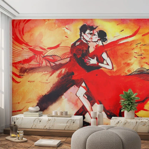 Öntapadós Fotótapéta Deluxe Sticker - A szenvedély lila ritmusa - Absztrakció, Tánc, Tangó - 150x105 cm
