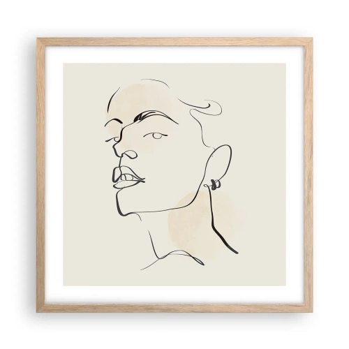 Poszter világos tölgy keretben - Büszke tekintet - 50x50 cm