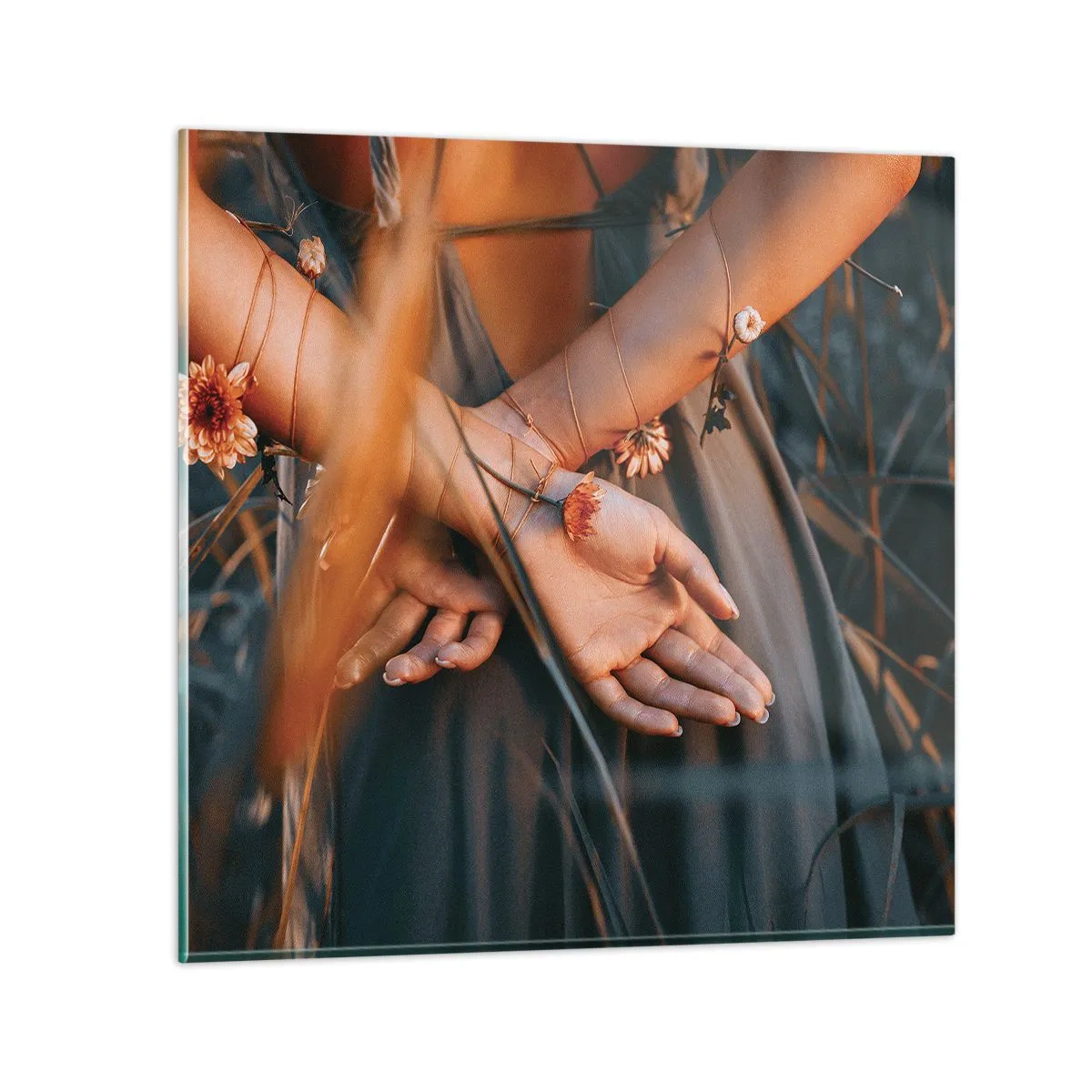 Üveg kép - Kapcsolatban a természettel - 30x30 cm