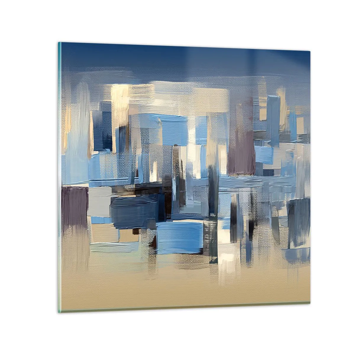 Üveg kép - Kék építmény - 70x70 cm
