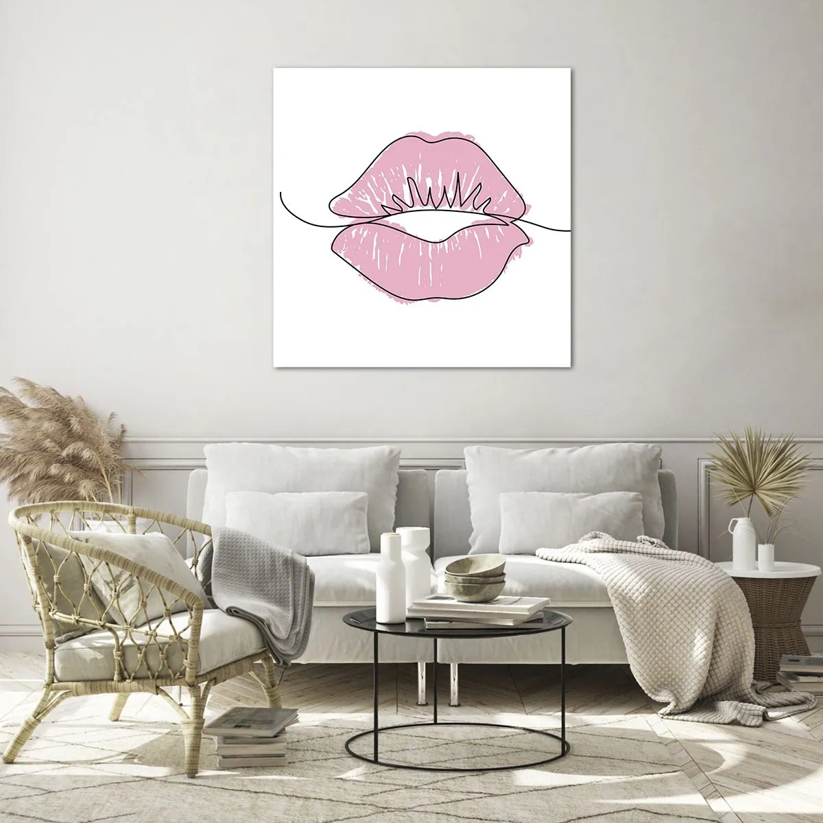Üveg kép - Készen állsz a csókra? - 70x70 cm