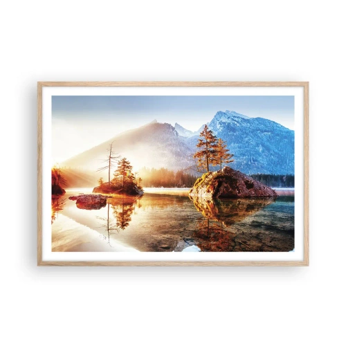 Poszter világos tölgy keretben - A természet új fényben - 91x61 cm